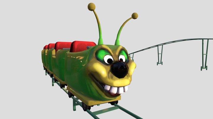 animated kiddie coaster/wacky worm/brucomela 3D Model