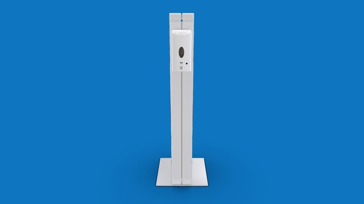 Infostele mit Desinfektions - NL-version 3D Model