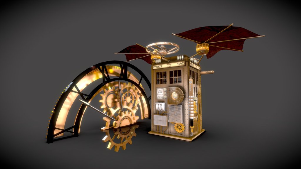 Steampunk stylized Tardis