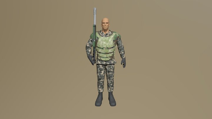 At attention 3D Model