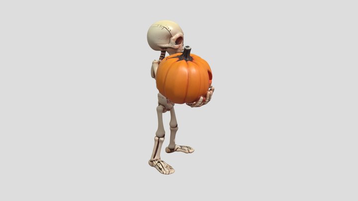 Skeleton with a Pumpkin