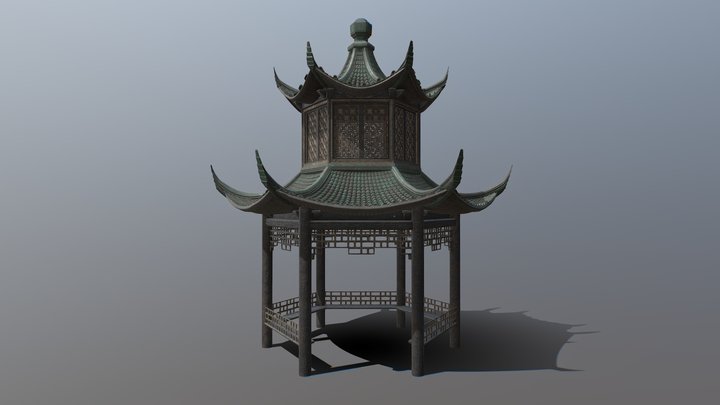 Asian Pavilion 3D Model