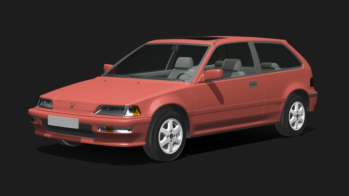 1989 Honda Civic DX Hatchback – Modello 3D gratuito STL