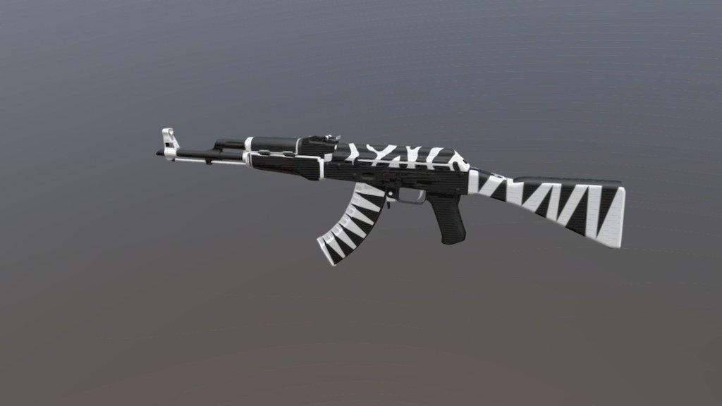 Ak47 Tiger Zebra 3D model by KarmaHere [76566f2] Sketchfab