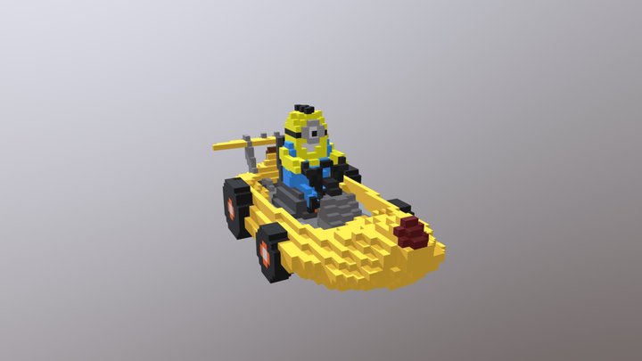 Minion Stuart 3D Pixel Racer 3D Model