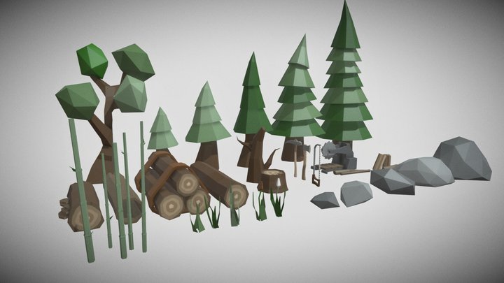 Lowpoly Asset Collection | little nature pack 3D Model