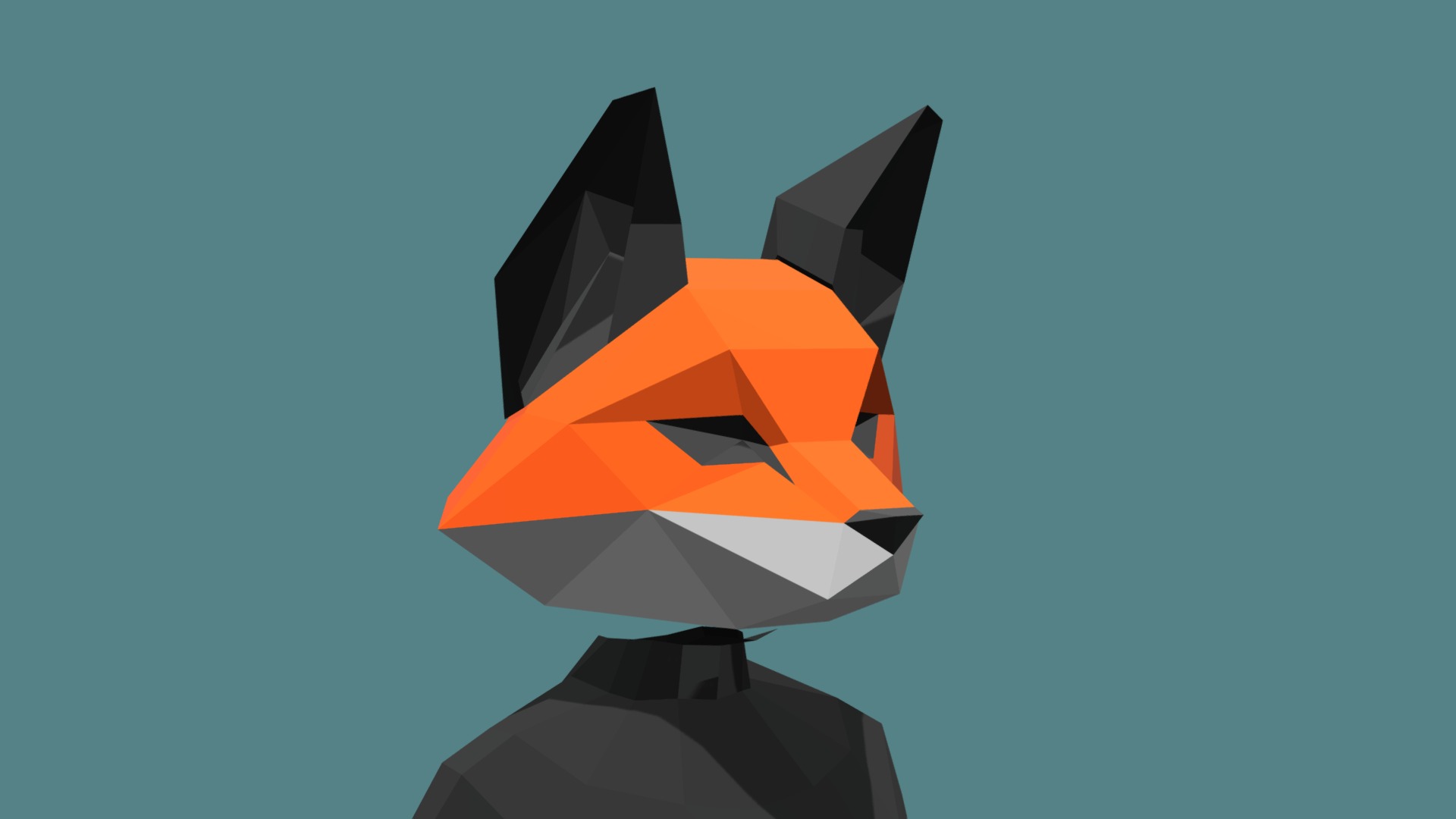 3D model Fox mask - This is a 3D model of the Fox mask. The 3D model is about a person wearing a suit.