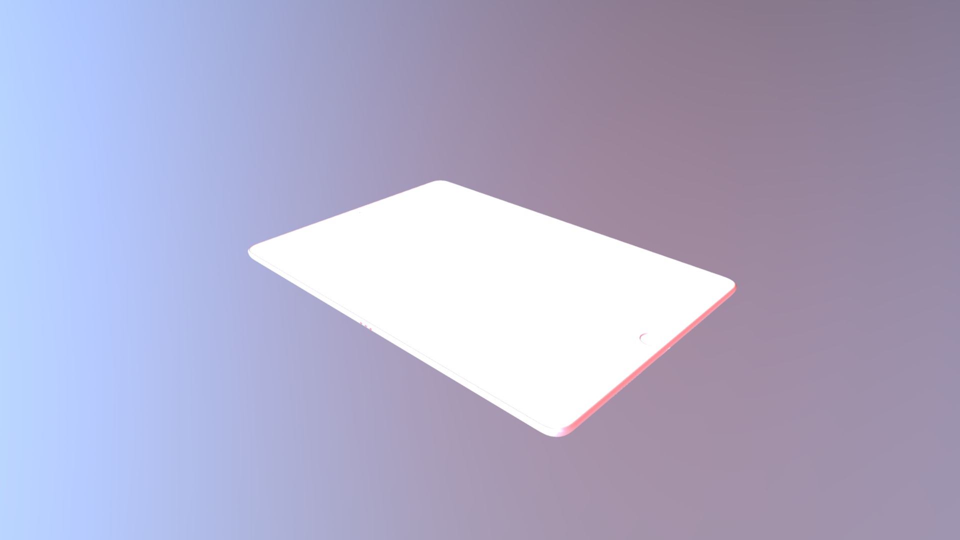 3D model iPad Pro 10-5 inch – Apple original dimensions - This is a 3D model of the iPad Pro 10-5 inch - Apple original dimensions. The 3D model is about a white square with a red line.