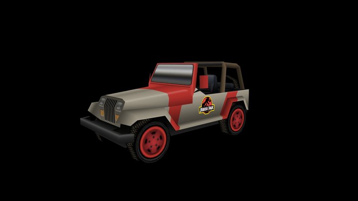 Jurassic Park Jeep 3D Model