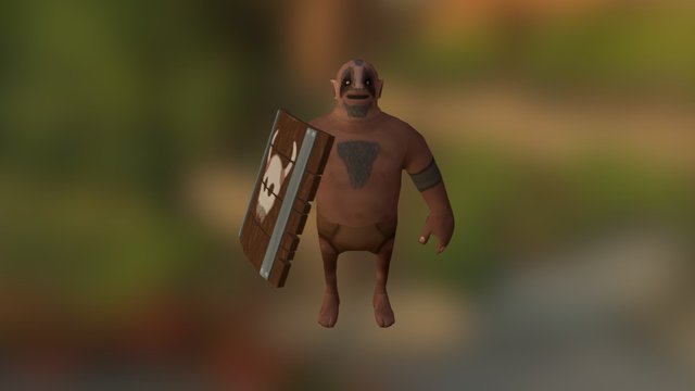 Goblin With Shield 3D Model
