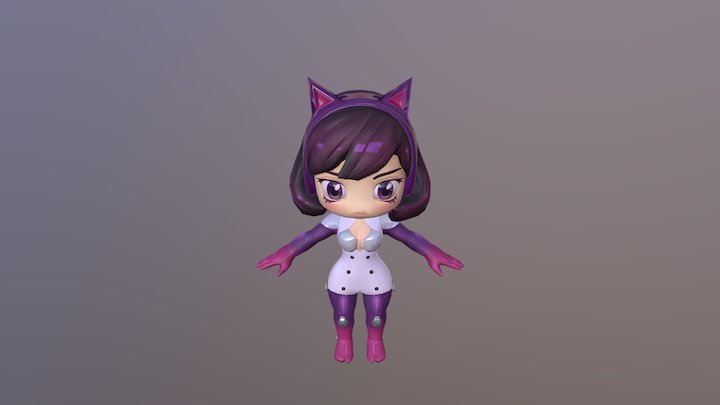 Chibi cyborg 3D Model