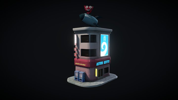 Astro Kitty: Arcade & Ice-Cream 3D Model