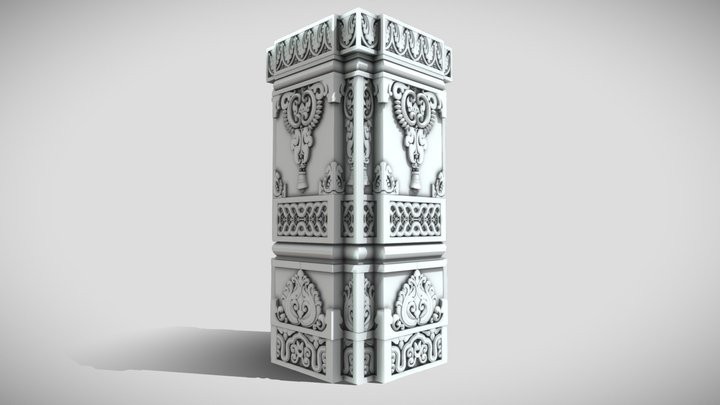 BAPS Swaminarayan Mandir Pillar 3 3D Model