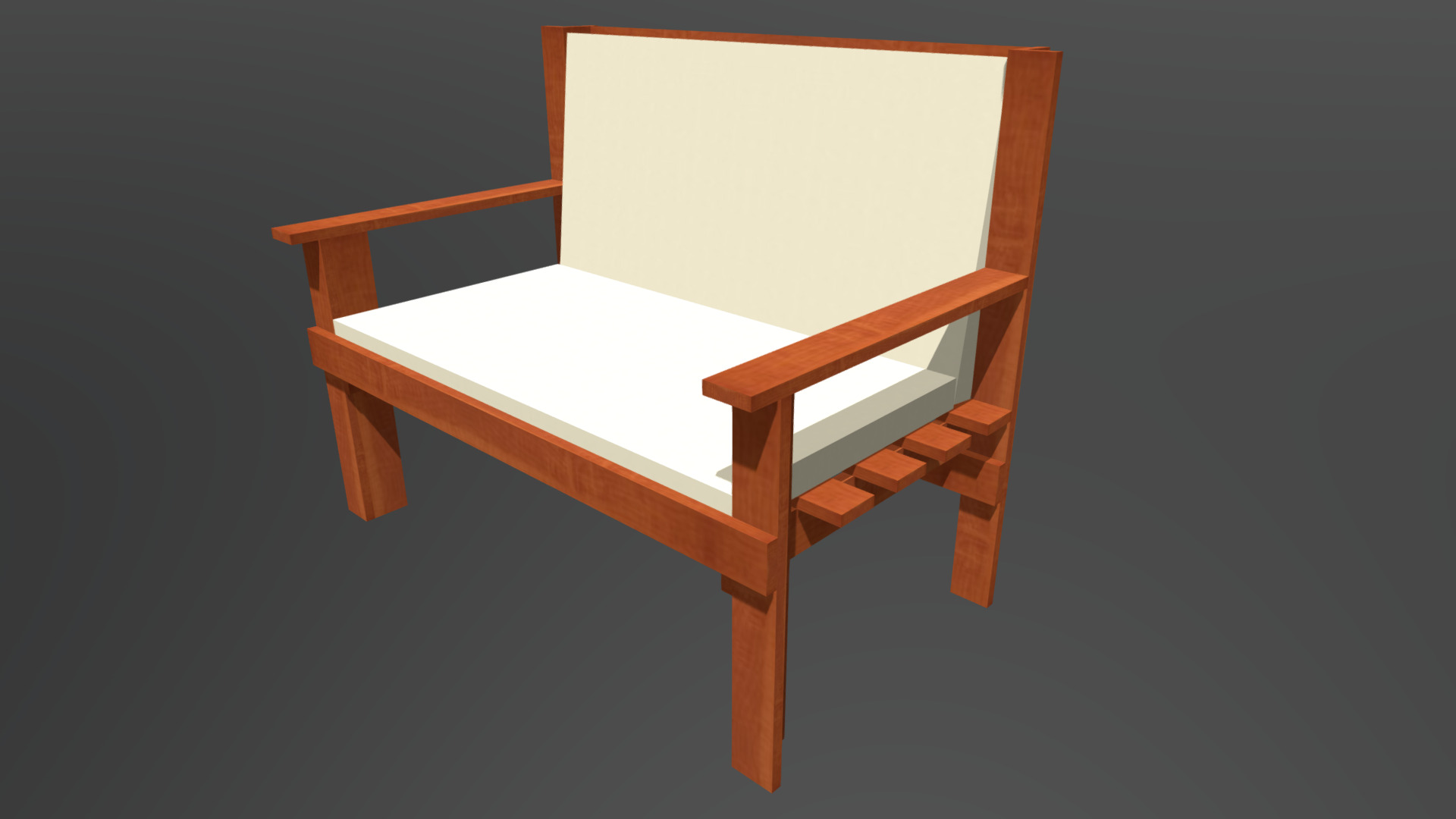 3D model Garden Bench - This is a 3D model of the Garden Bench. The 3D model is about a wooden chair with a table.