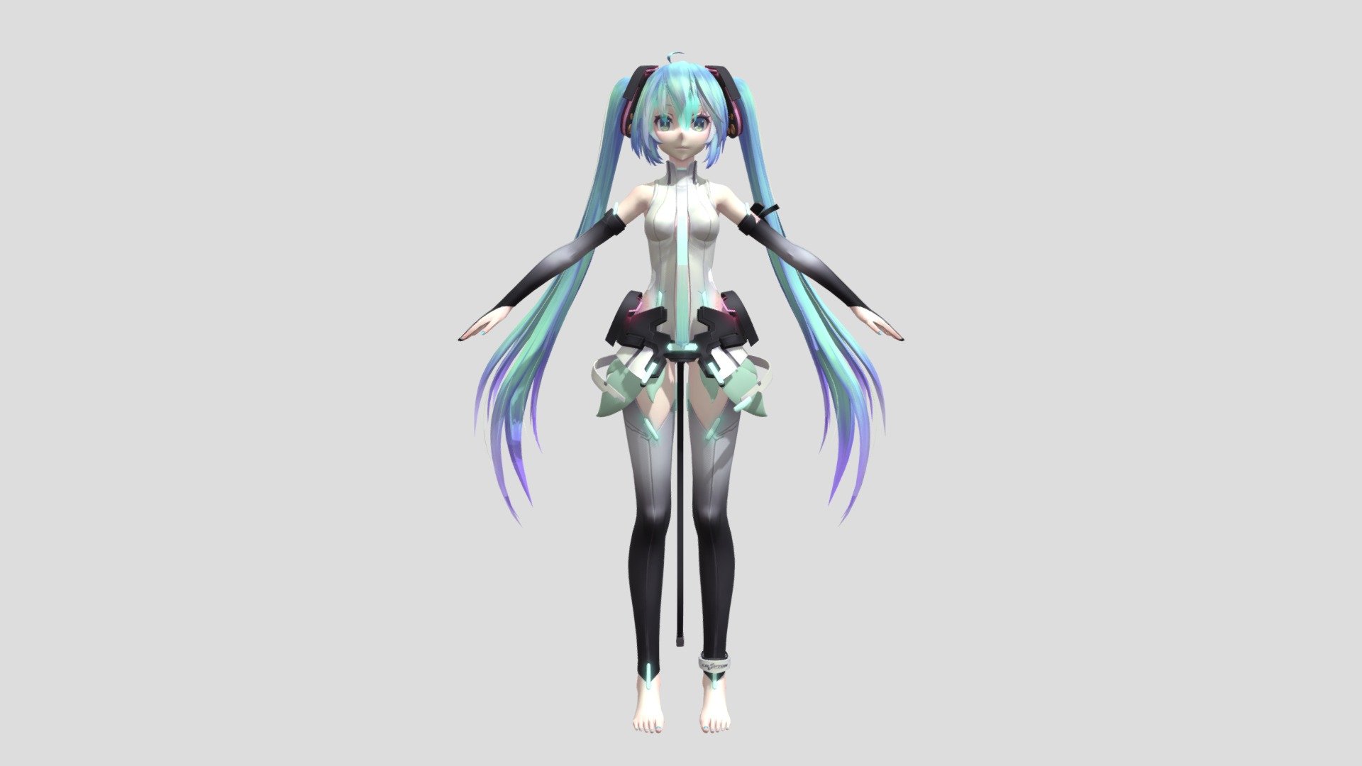 TDA Append Miku (with bones) - Download Free 3D model by zHairezt  (@zHairezt) [766e16e]