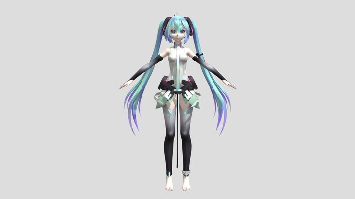 TDA Append Miku (with bones) 3D Model