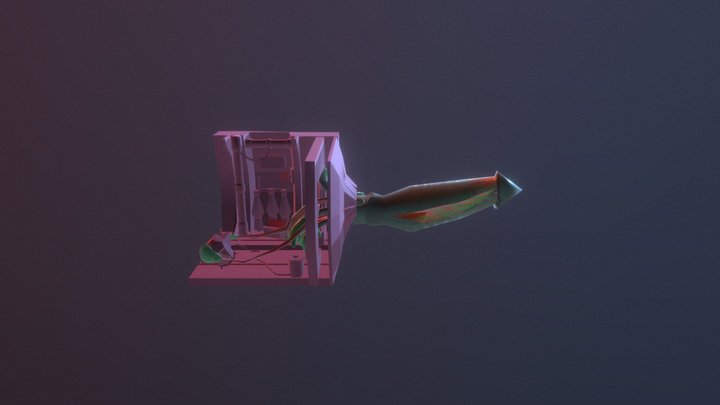 Spaceship And Squid 3D Model