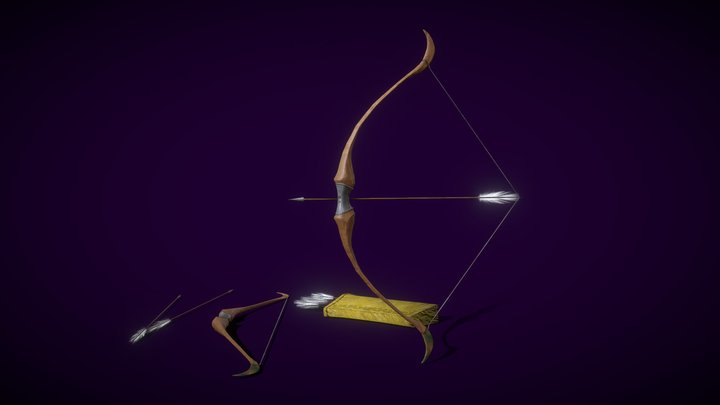 Bow, Arrow & Quiver 3D Model