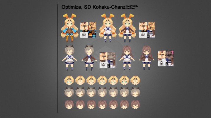 Optimize, SD Kohaku-Chanz! Preview 3D Model