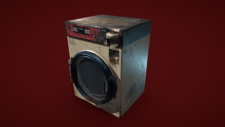 Old Washing Machine (4K Textures) 3D Model