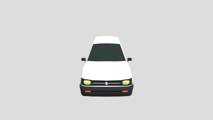 Low poly old maruti800 car 3D Model