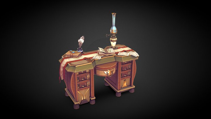 Stylized Alchemist Desk 3D Model