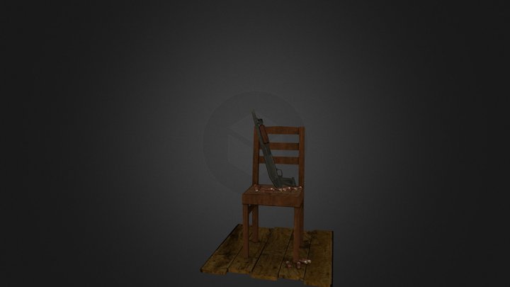 Cadeira/shotgun Low poly 3D Model