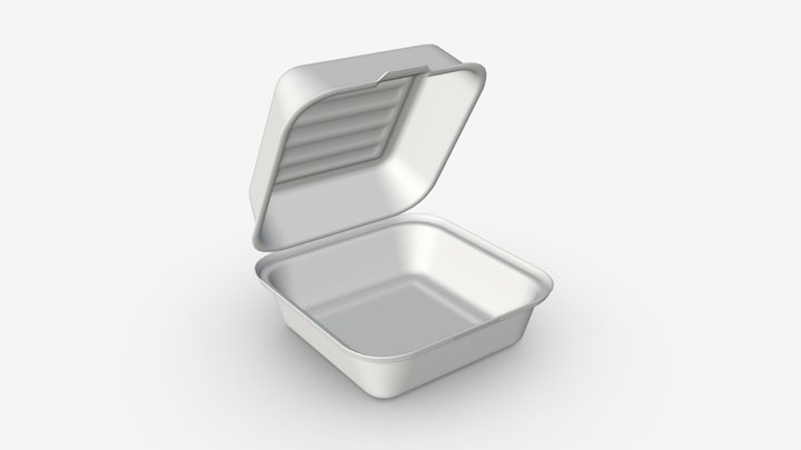 Compostable take-away container open 3D Model