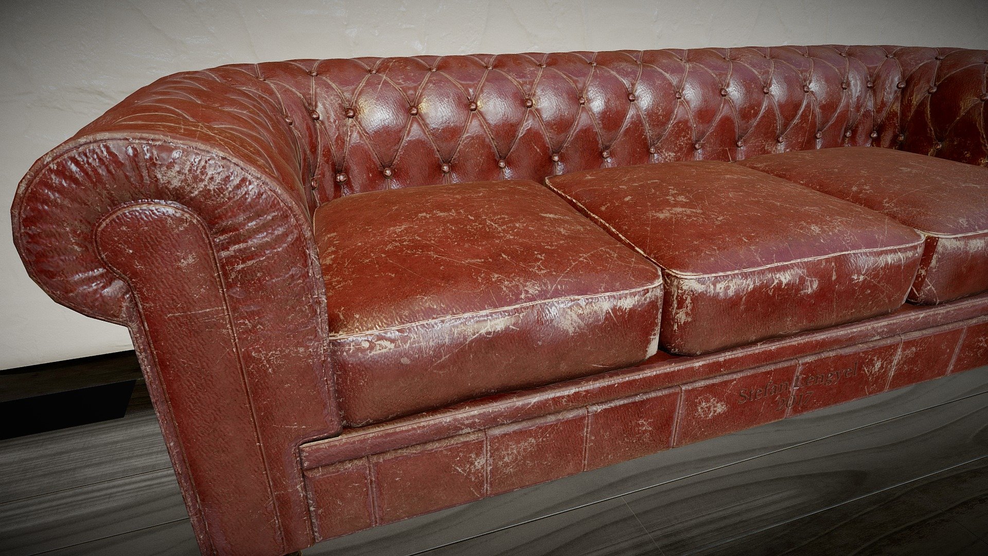 Old leather sofa model