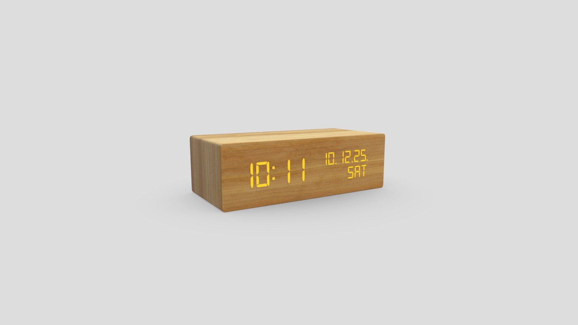LED Wood Alarm Clock Buy Royalty Free 3D model by interior model