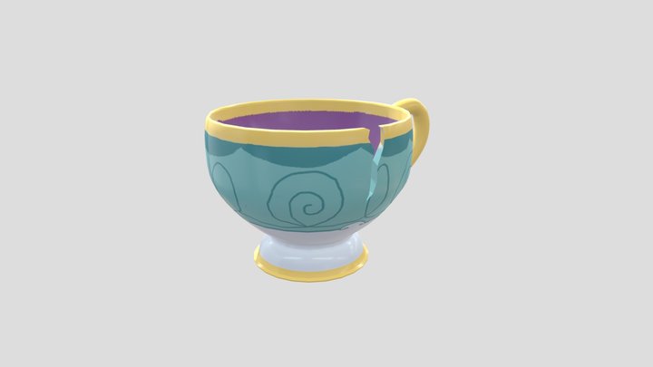 Broken Teacup 3D Model