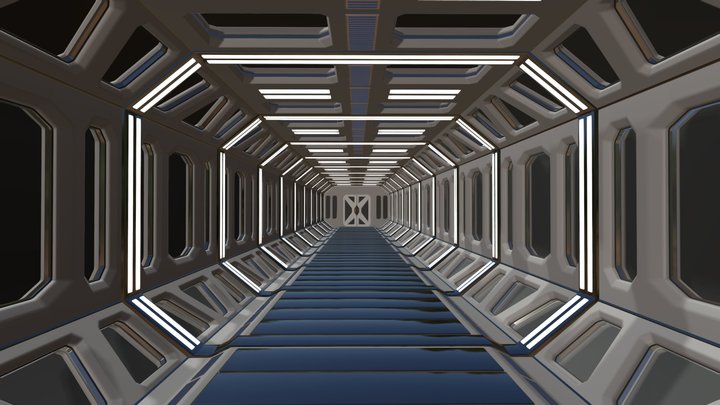 SciFi - Airlock Corridor 3D Model