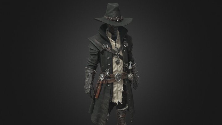Witch Hunter in Long Coat and Wide Hat – Modelo 3D gratuito STL