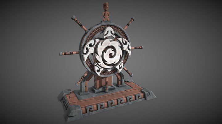 Boat Wheel Cartoon - Sea of thieves fan art 3D Model