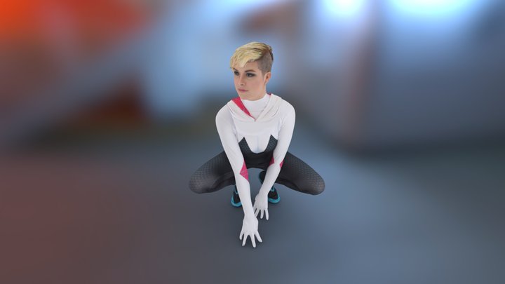 Spider Gwen Crouch 3D Model