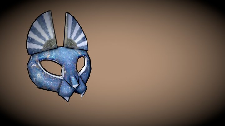 Lowpoly Mask of Egyptian Goddess Bastet 3D Model