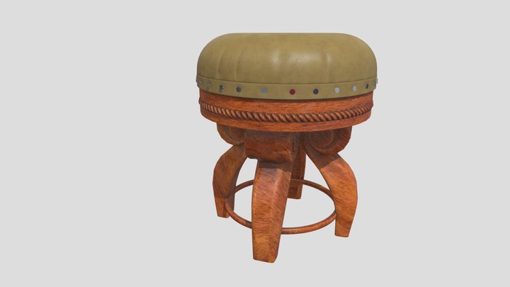 Cushioned stool 3D Model