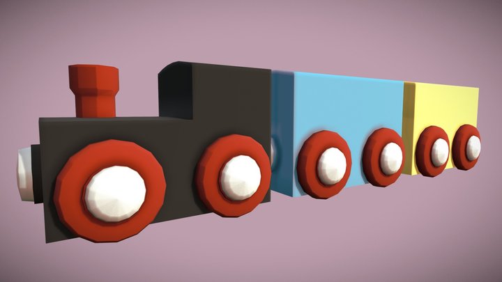 Wooden Toy Train 3D Model