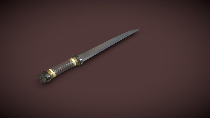 A low poly dagger 3D Model