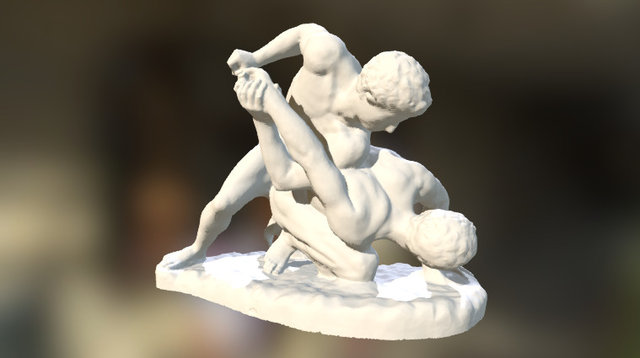 Two wrestlers in combat – Kostenloses 3D-Modell STL