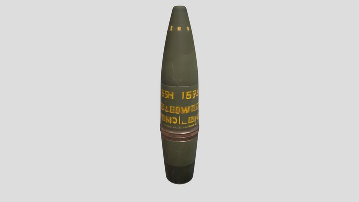 military artillery shell projectile 3D Model