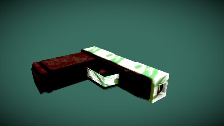 Low Poly Gun- Simplistic And Partially Seperated – Free 3D Model STL