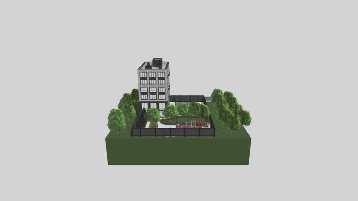 Низкополигональная модель, Пожарский переулок 3D Model