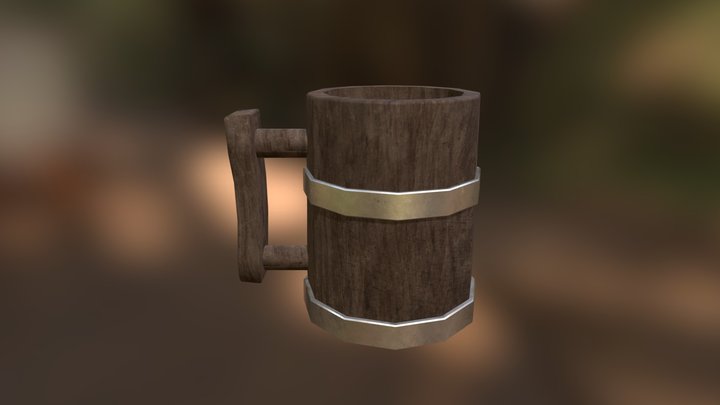 Wooden Mug 3D Model