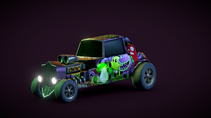 Low Poly Hot Rod 3D Model