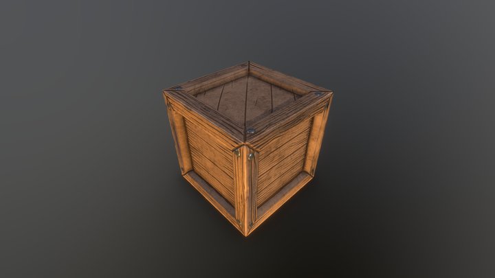 Stylised Crate - Low Polygon Baking Test 3D Model
