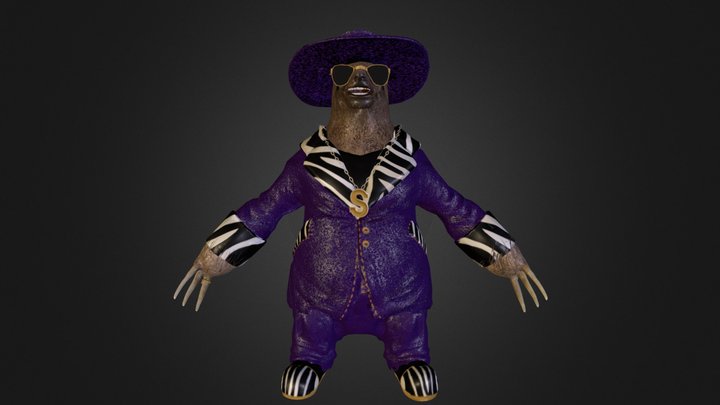 Pimp Sloth 3D Model