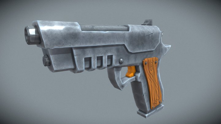 Stylized Pistol 3D Model
