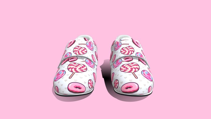 健走鞋-小童-一片式 3D Model