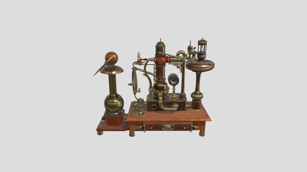 Antique Victorian Brass Steam Engine